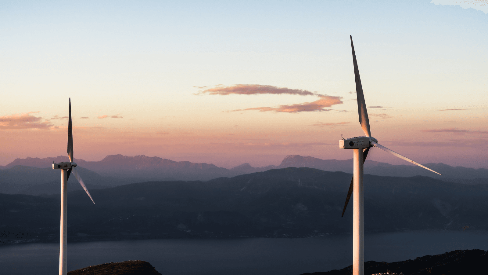 Windmills at dusk