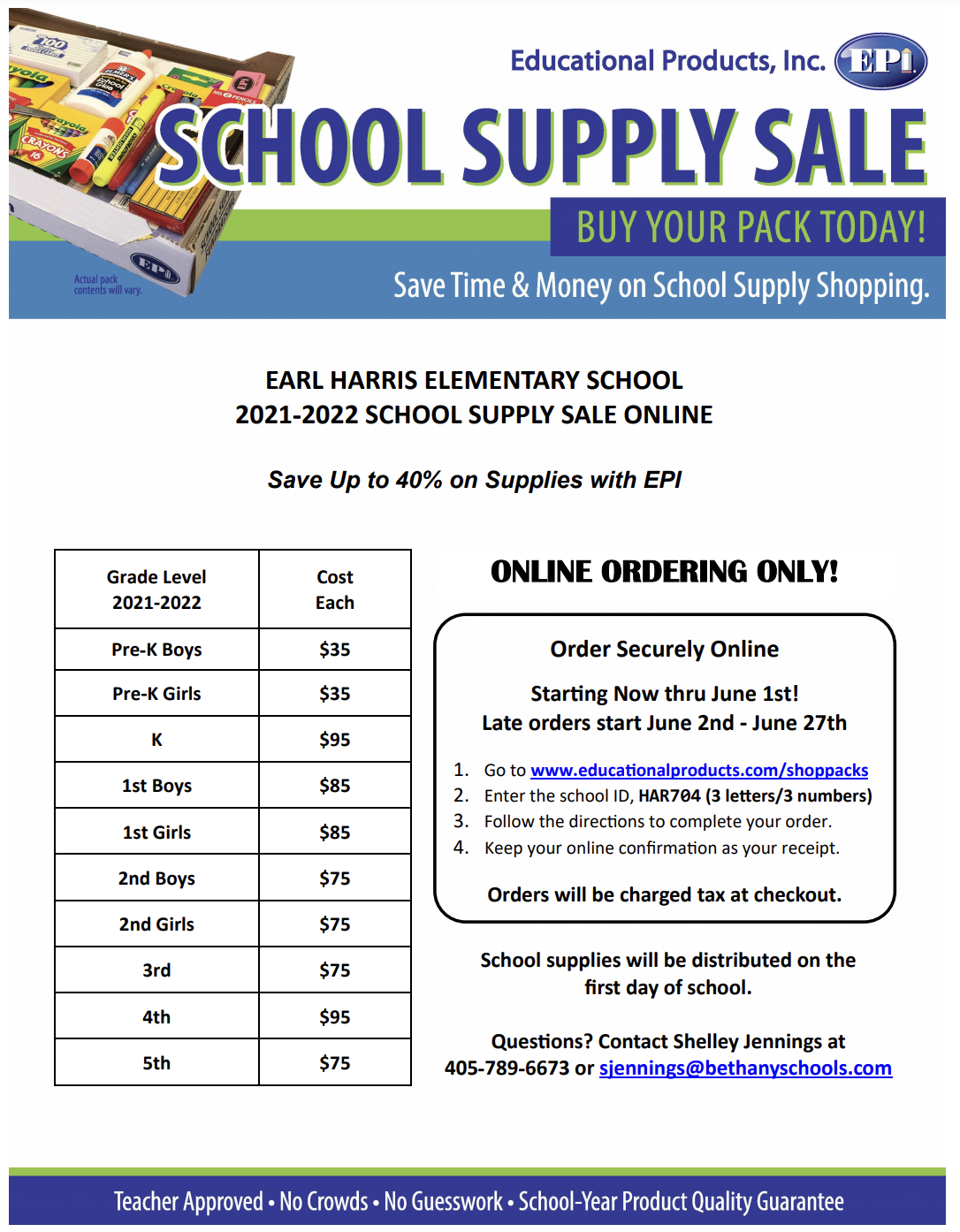Online School Supply Purchase (English)