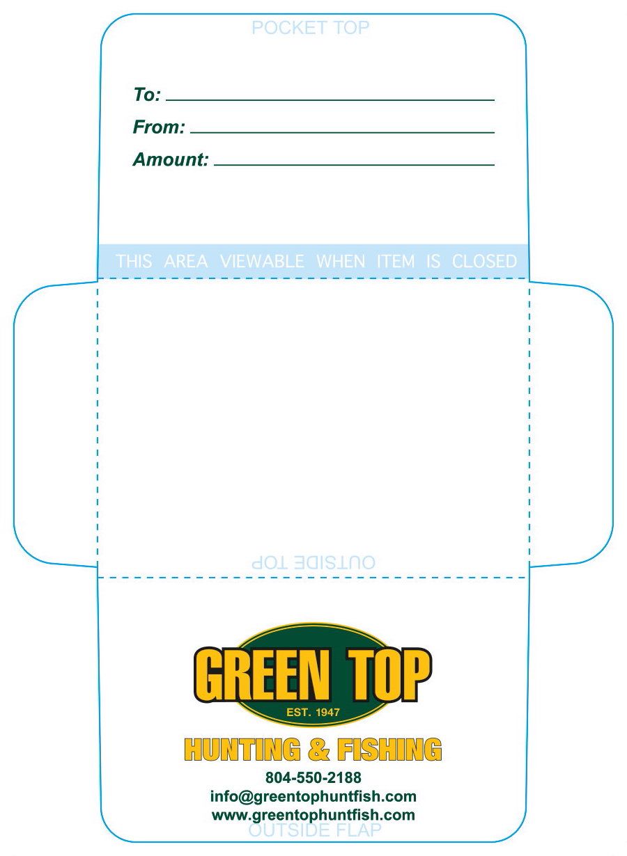 Green Top Gift Card Carrier