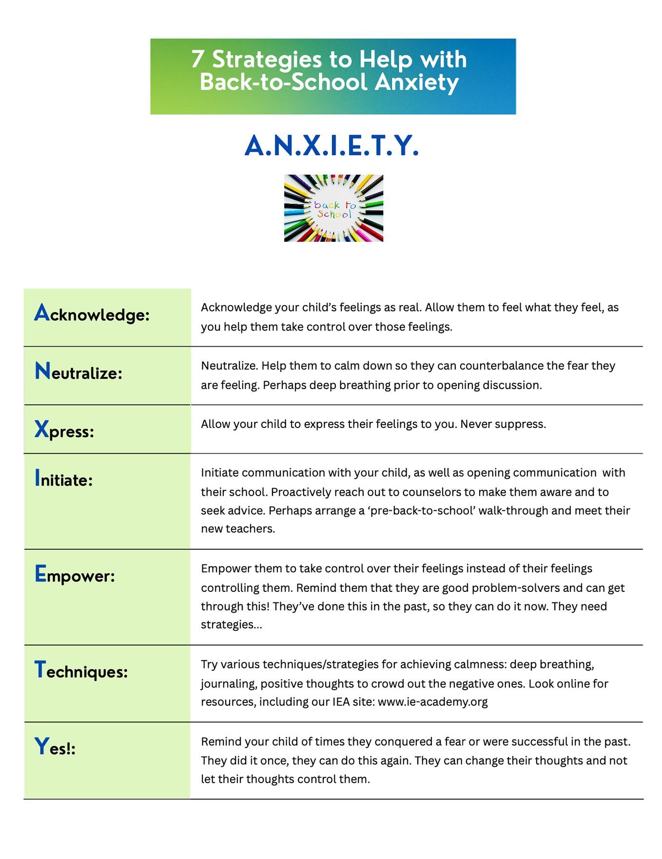 Tips for Back-To-School Anxiety