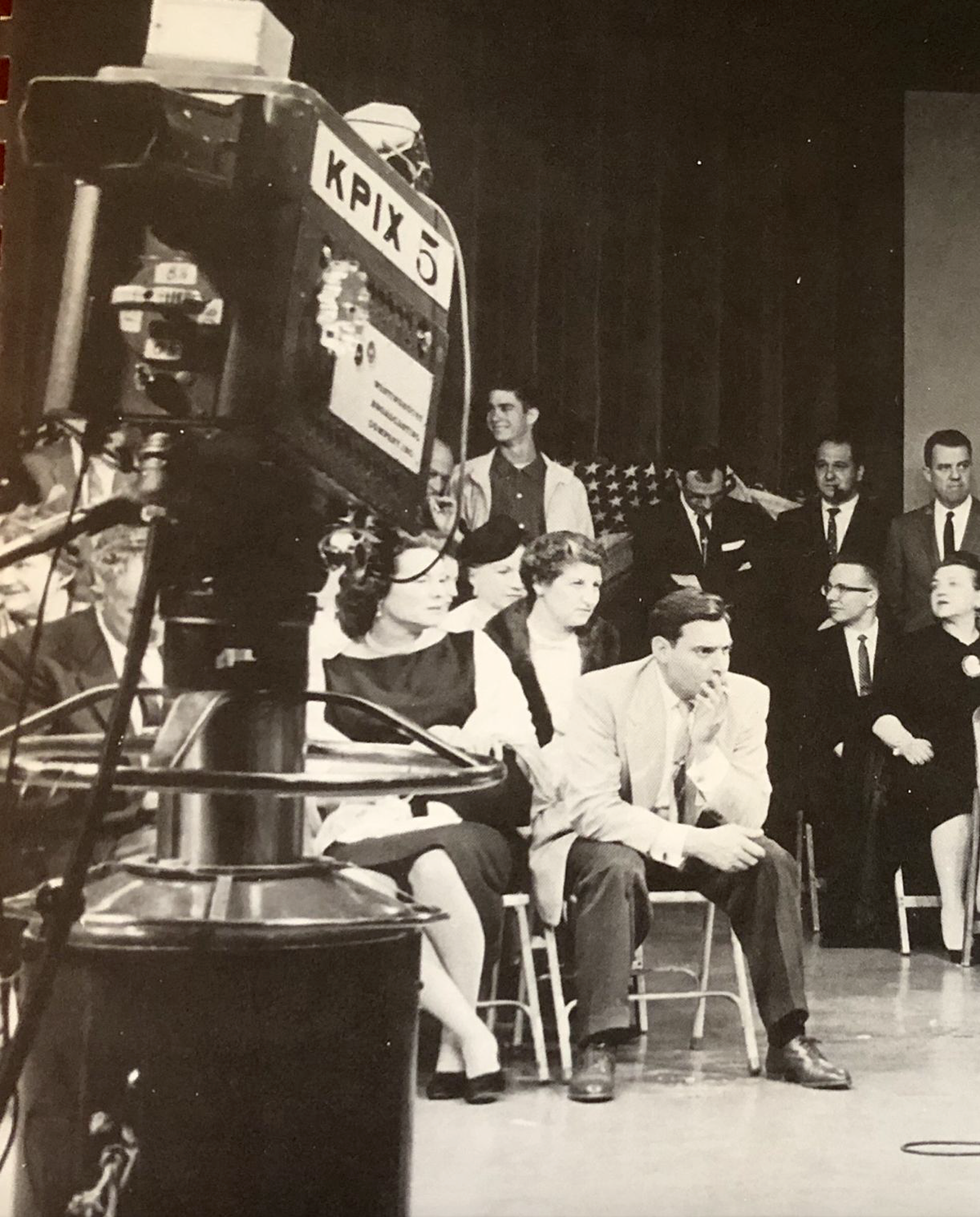 Louis S. Simon, KPIX CBS Program Manager Area Vice-President San Francisco with TV equipment in the 1960s