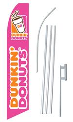 Dunkin Donuts Swooper/Feather Flag + Pole + Ground Spike