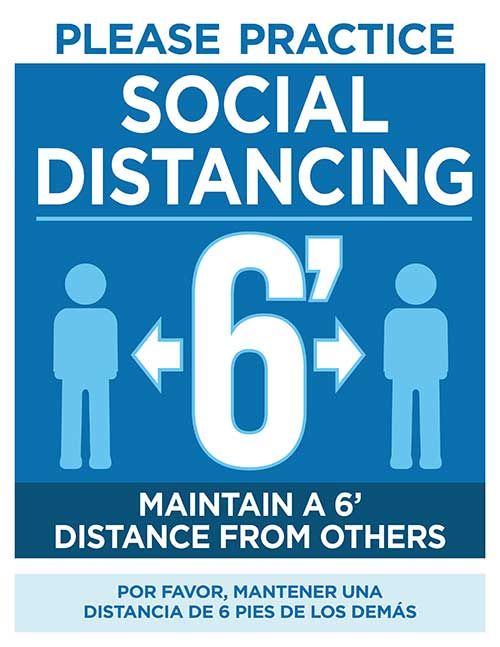 Social shop distancing signs