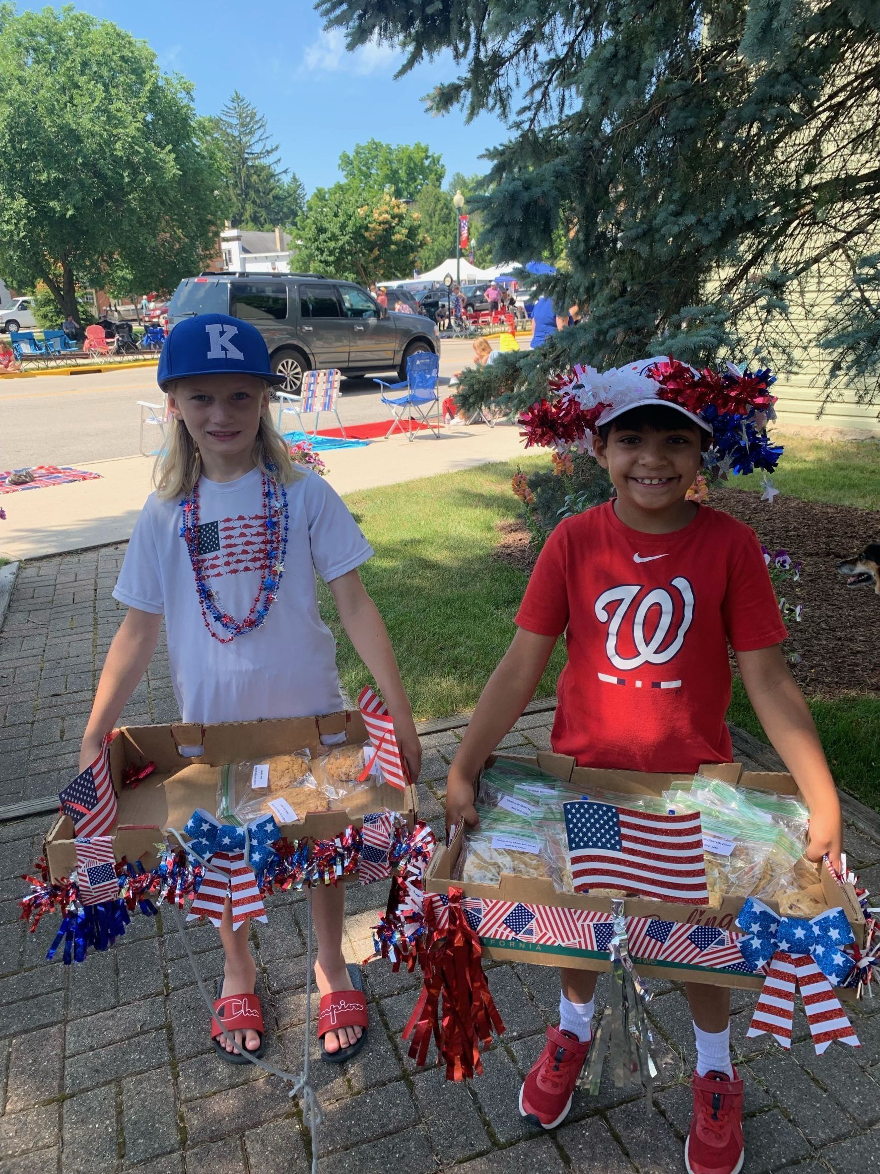 Kids selling cookies