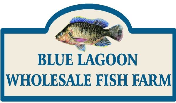 SA28650 - Sign for Wholesale Fish Farm with Full Color Painting of Fish