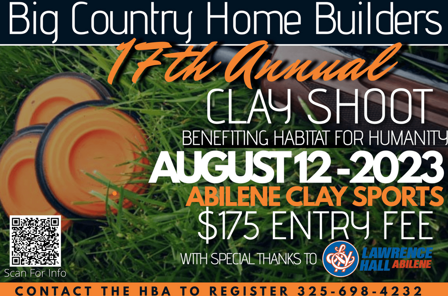 Big Country Home Builders 17th Annual Clay Shoot Contact the HBA to Register 325-698-4232