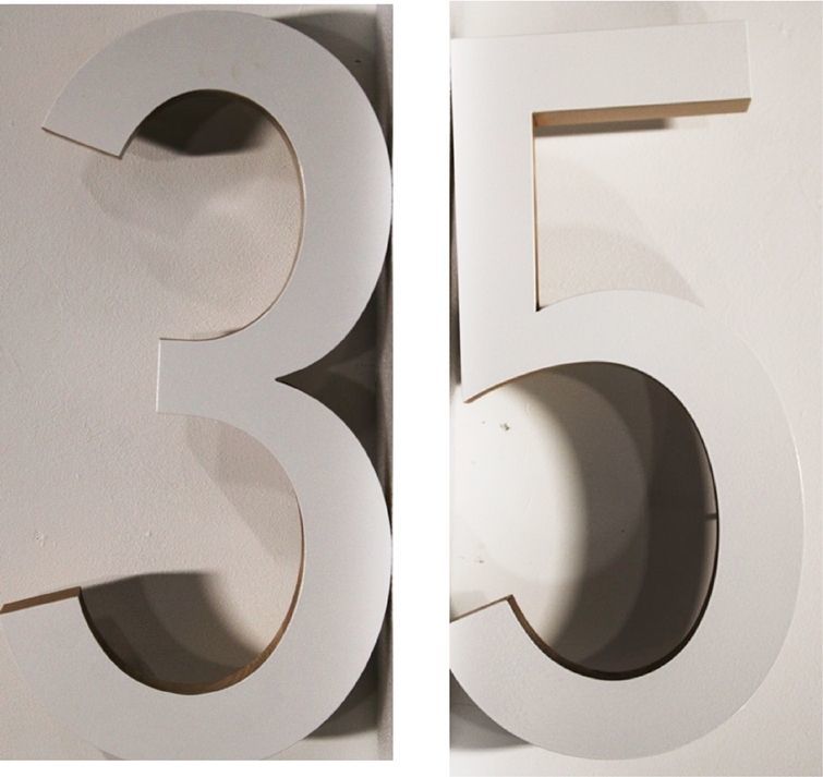 M7968 - Two  Large Precision Machined and Polished  Aluminum  Letters
