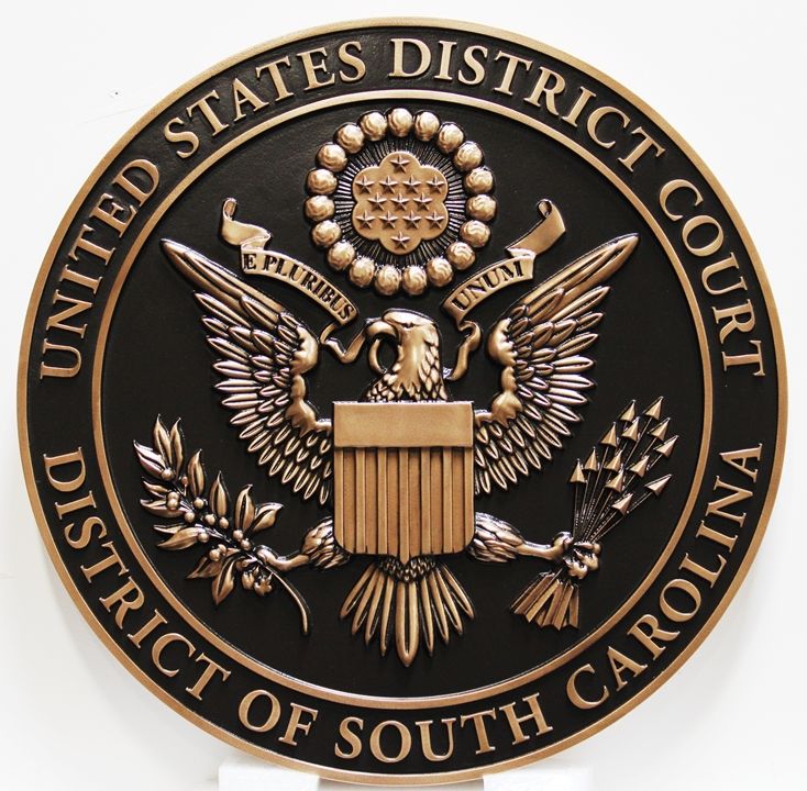 MA1011 - 3-D  Bas-relief Plaque of the United States District Court, South Carolina