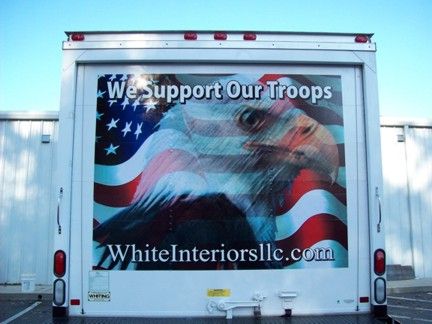 White Interiors Box Truck -Back View