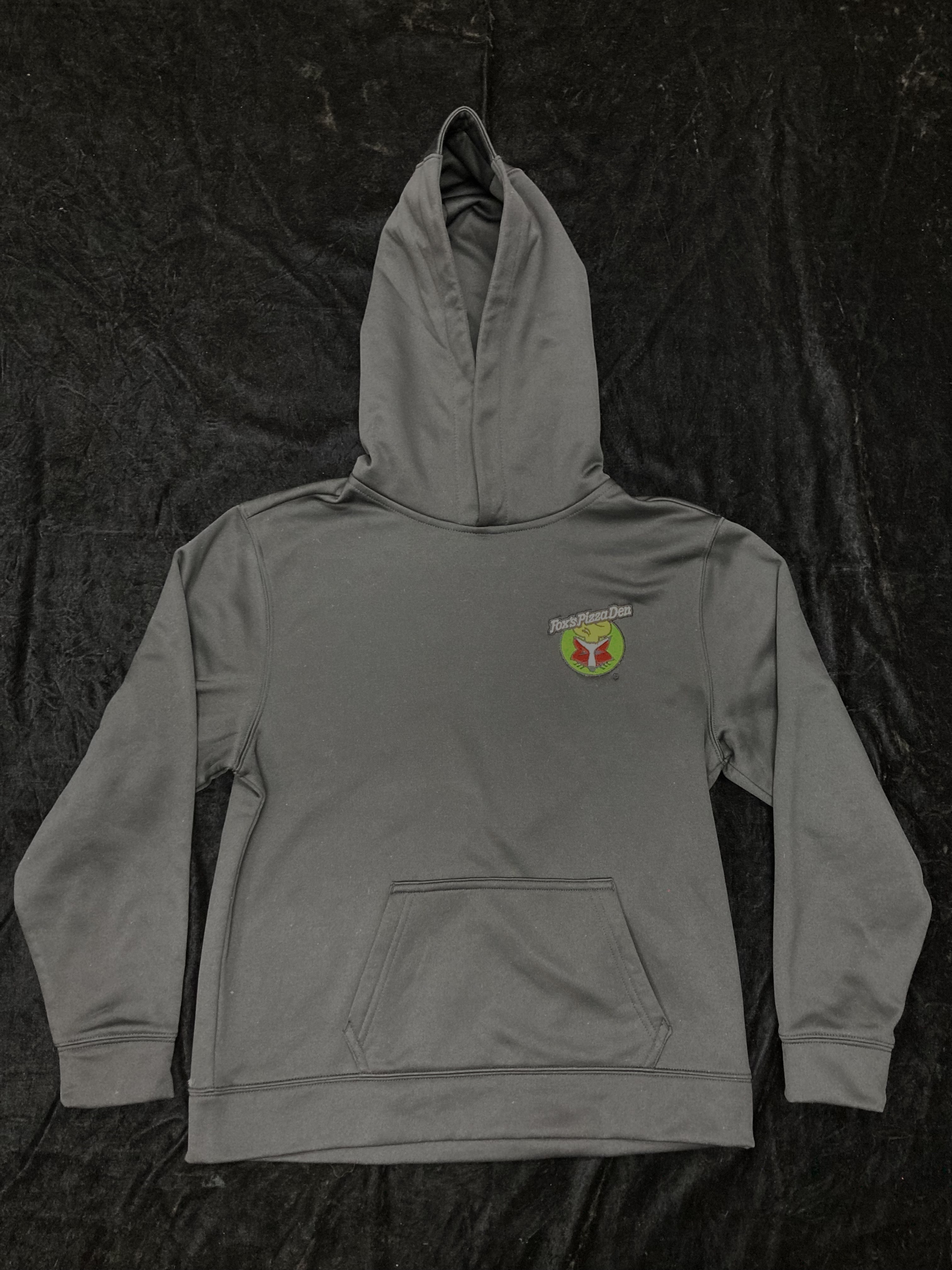 SALE Fox's Logo - YOUTH MEDIUM Black Performance Hoodie