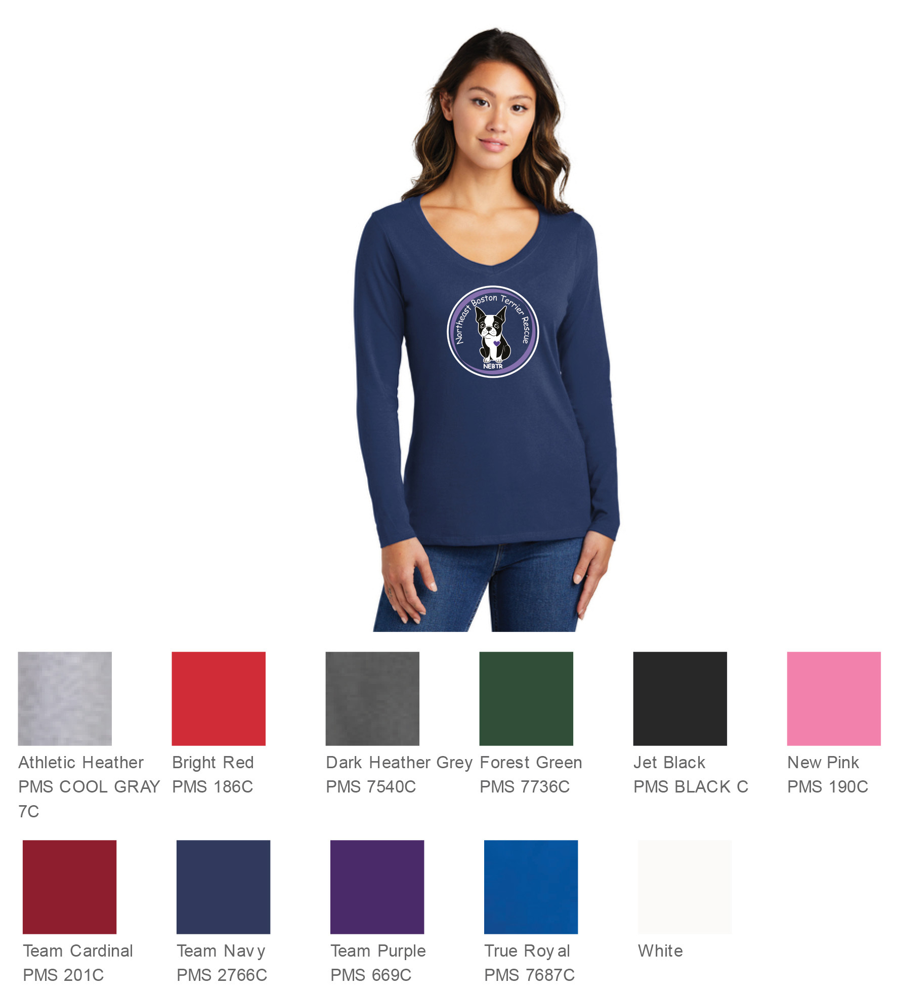 Ladies Vneck Long Sleeve (Large Front)