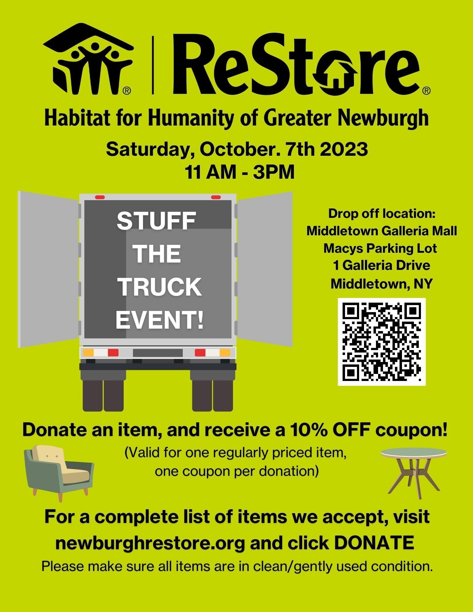 "Stuff the Truck" Event at Middletown Galleria - Saturday 10/7, 11 AM - 3 PM