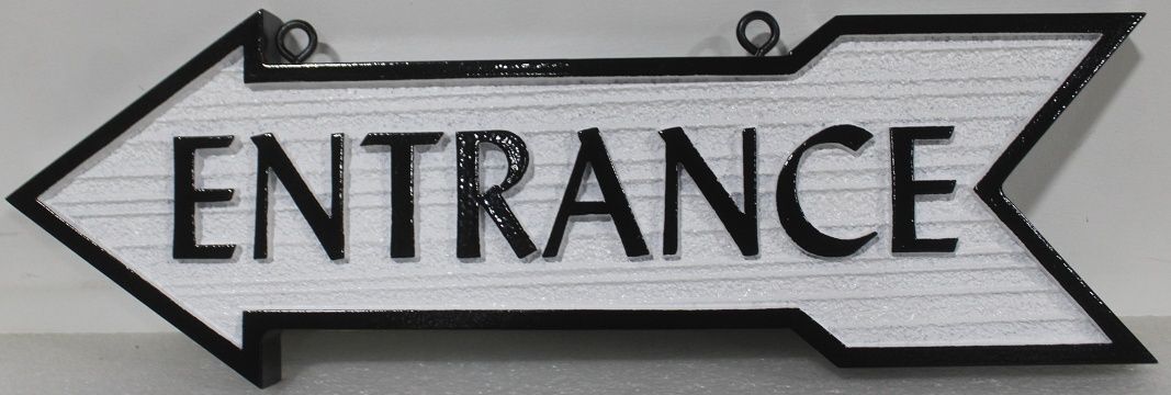 GA16568C - Carved and Sandblasted High-Density-Urethane (HDU) Hanging Entrance Directional Sign