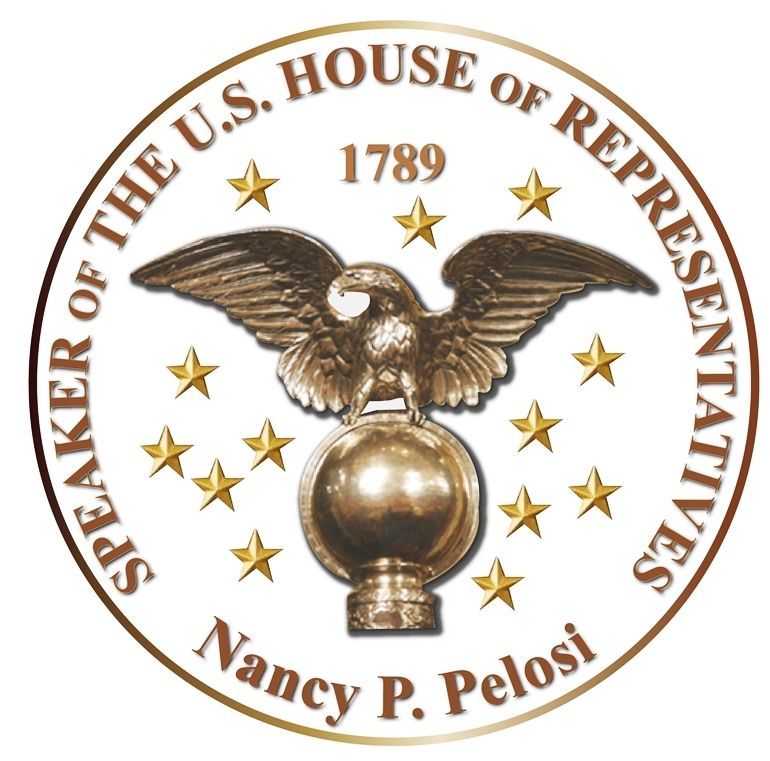 federal government round seals carved wood wall plaques