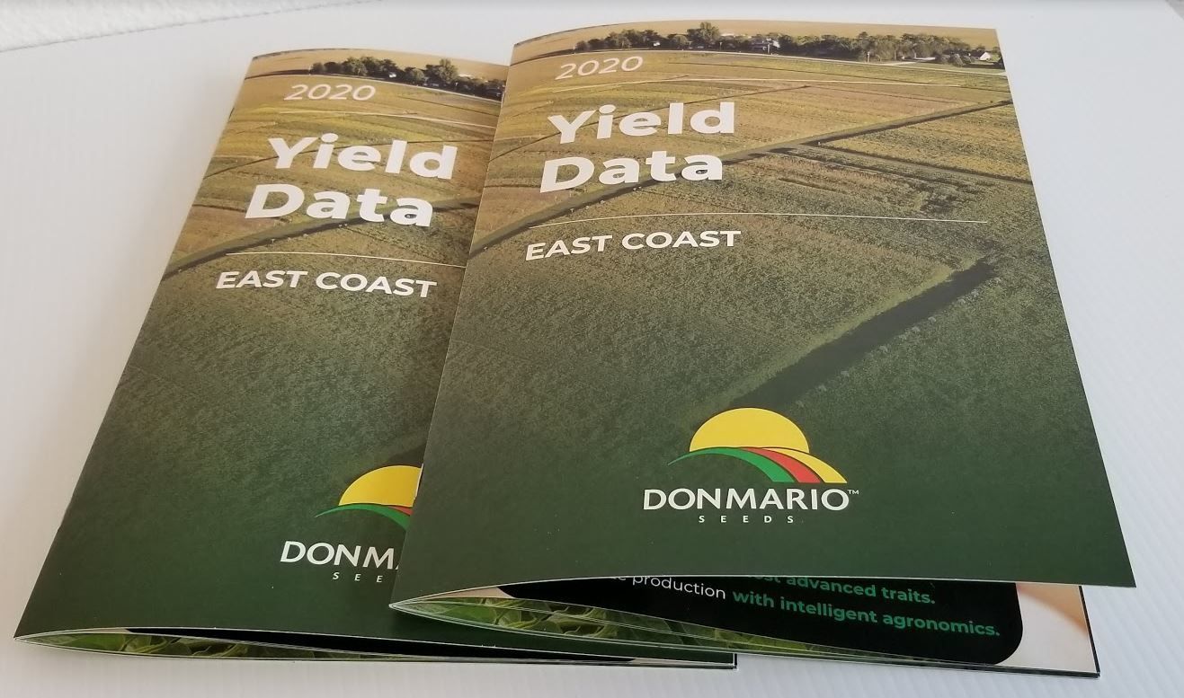 Minuteman Press Champaign just completed printing of the new Donmario East Coast 2020 Yield Data soybean products brochure.