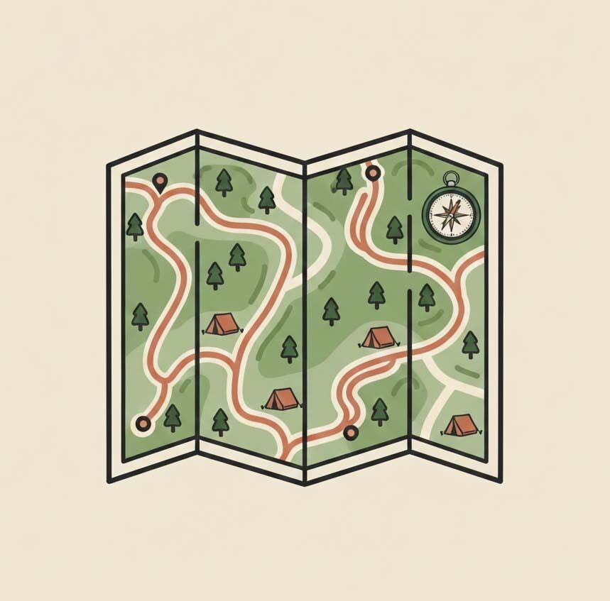 Illustrated trail map