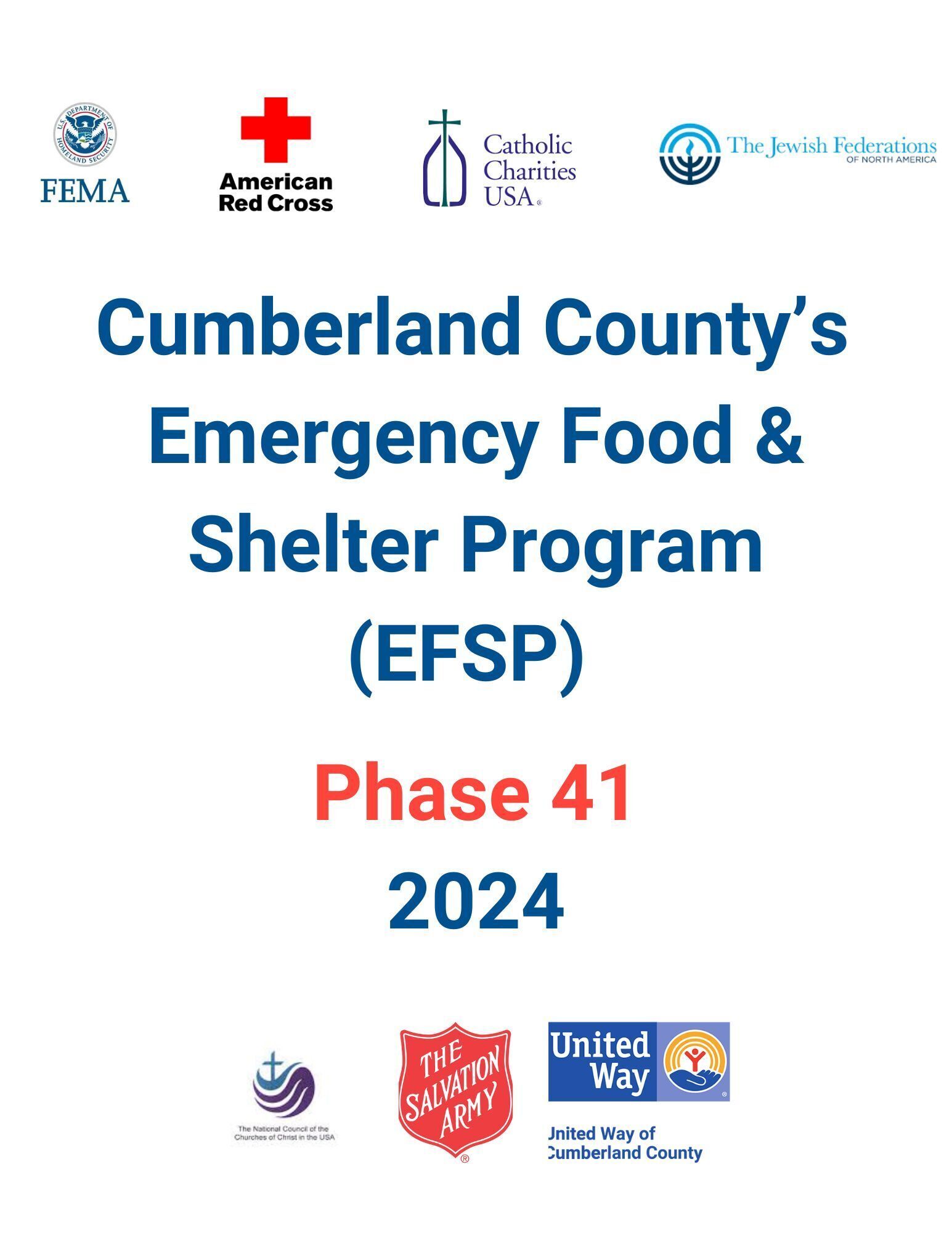 Cumberland County’s  Emergency Food & Shelter Program (EFSP)  Local Board  Awarded Federal Funds