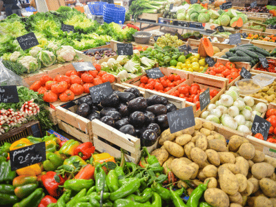 Vegetables at a farmers market