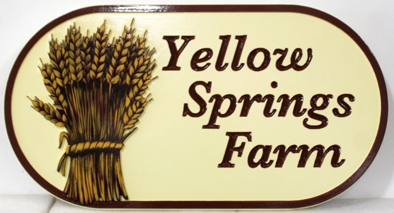 O24091 - Carved Farm Sign for "Yellow Springs Farm"