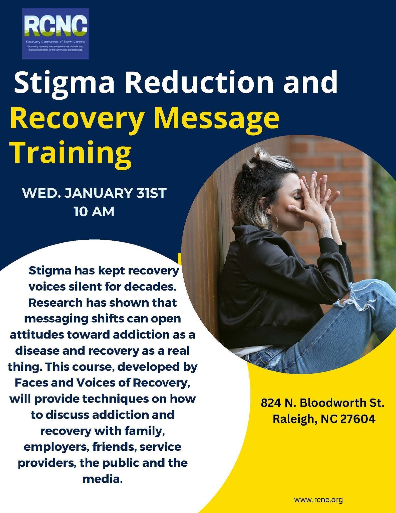 Breaking the Silence: RCNC's Stigma Reduction and Recovery Message Training on January 31st