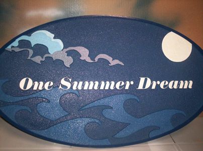 MB2150 -Welcome/address/property name plaque with full moon, Clouds, and dark Sea