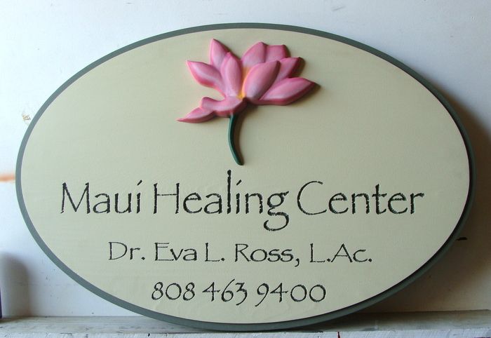 B11234 - Carved HDU 3D Sign for Maui Healing Center 