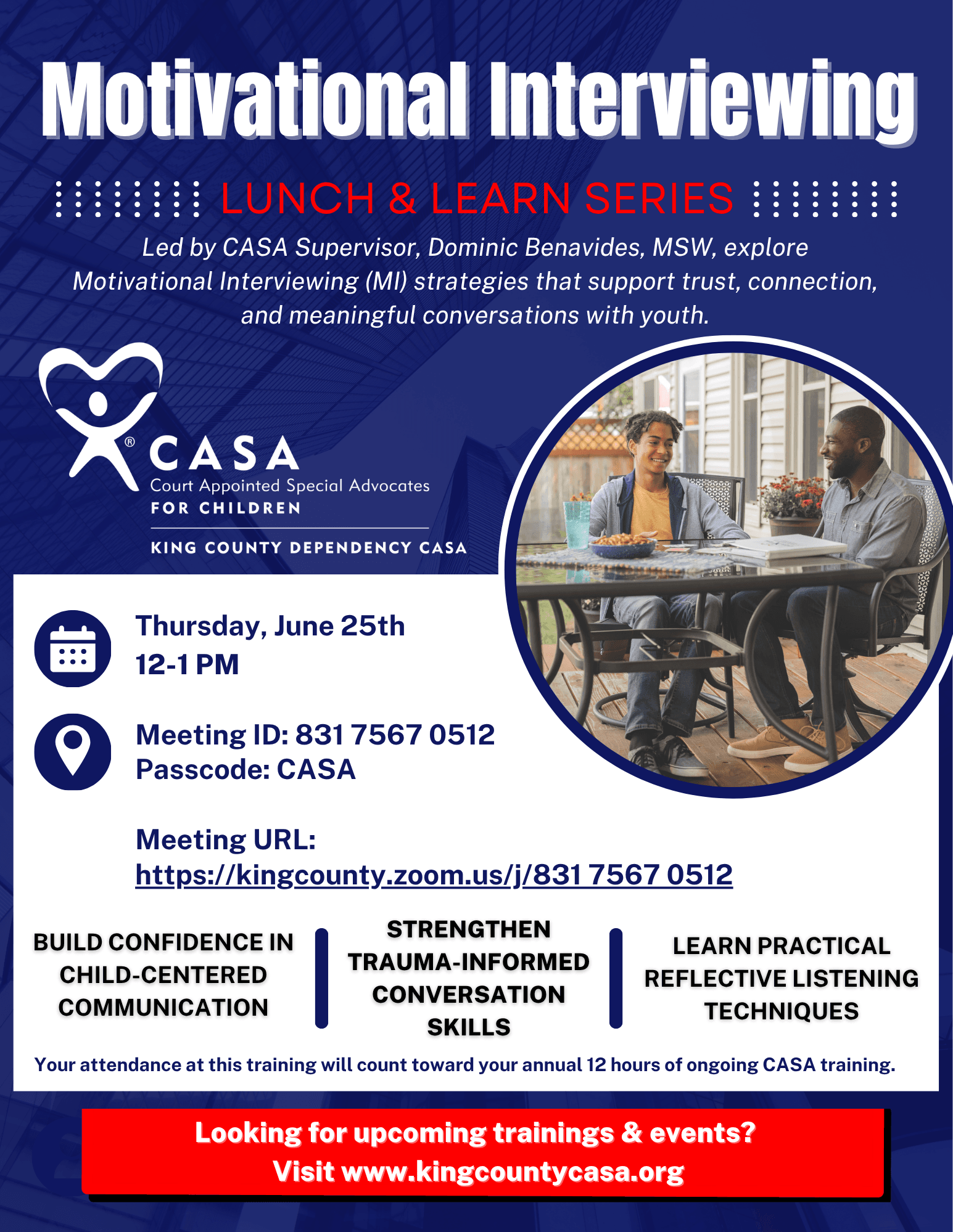 This training is for active CASA volunteers only.