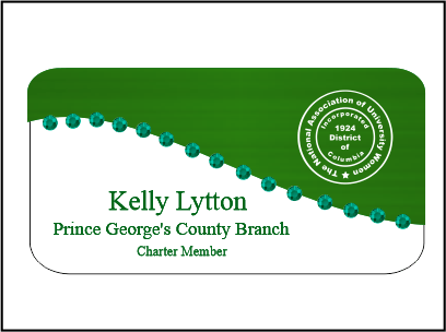 NAUW TWO TONE BLING NAME BADGE