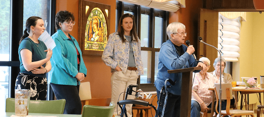Sister Therese shares entertaining news.
