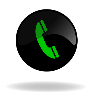 Black circle with green telephone icon.