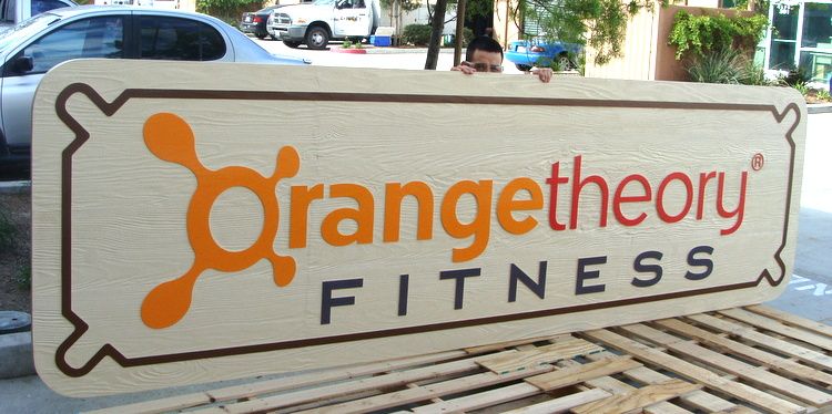 M5180 - 2.5-D Routed and Sandblasted Wood Sign for Commercial Fitness Gym