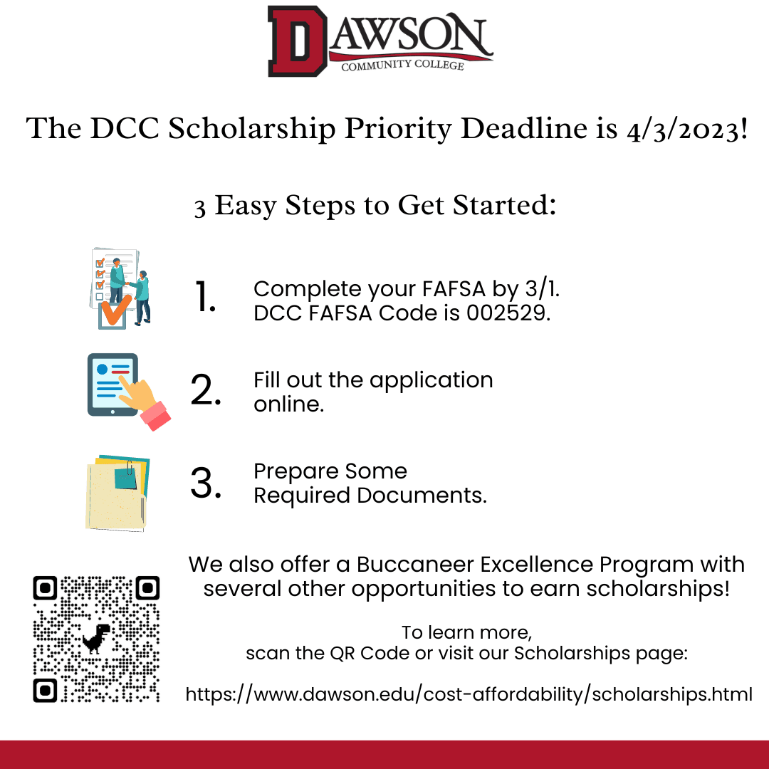 DCC Scholarships - Deadline to Apply is 4/3!