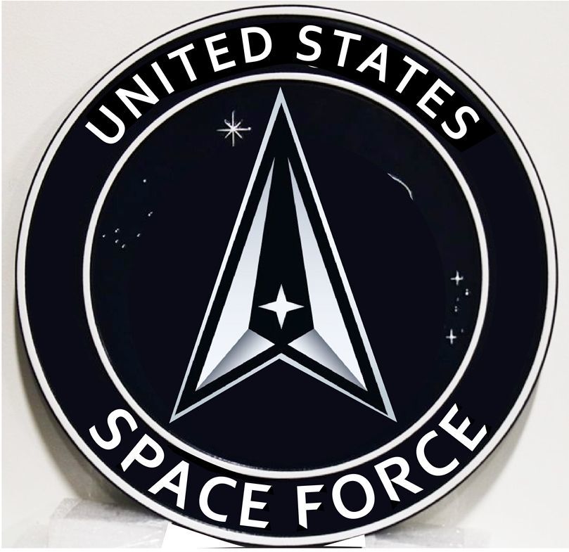 Military Decor Brushed Copper 17.5 inch Space Force Metal Sign Wall Plaque U.S 