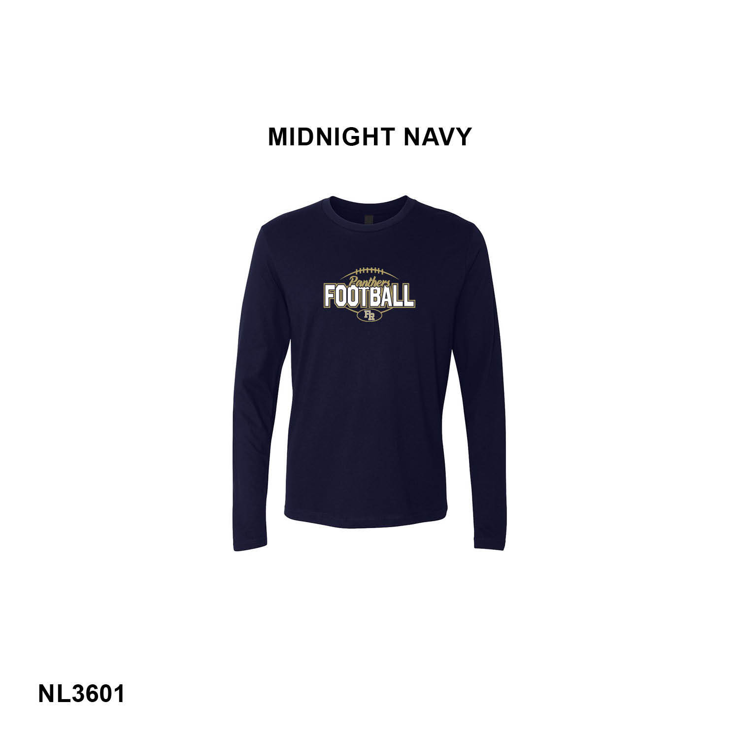 PANTHERS FOOTBALL LOGO - Next Level Apparel® Cotton Long Sleeve Tee