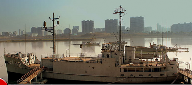 USS Pueblo on Display in North Korea