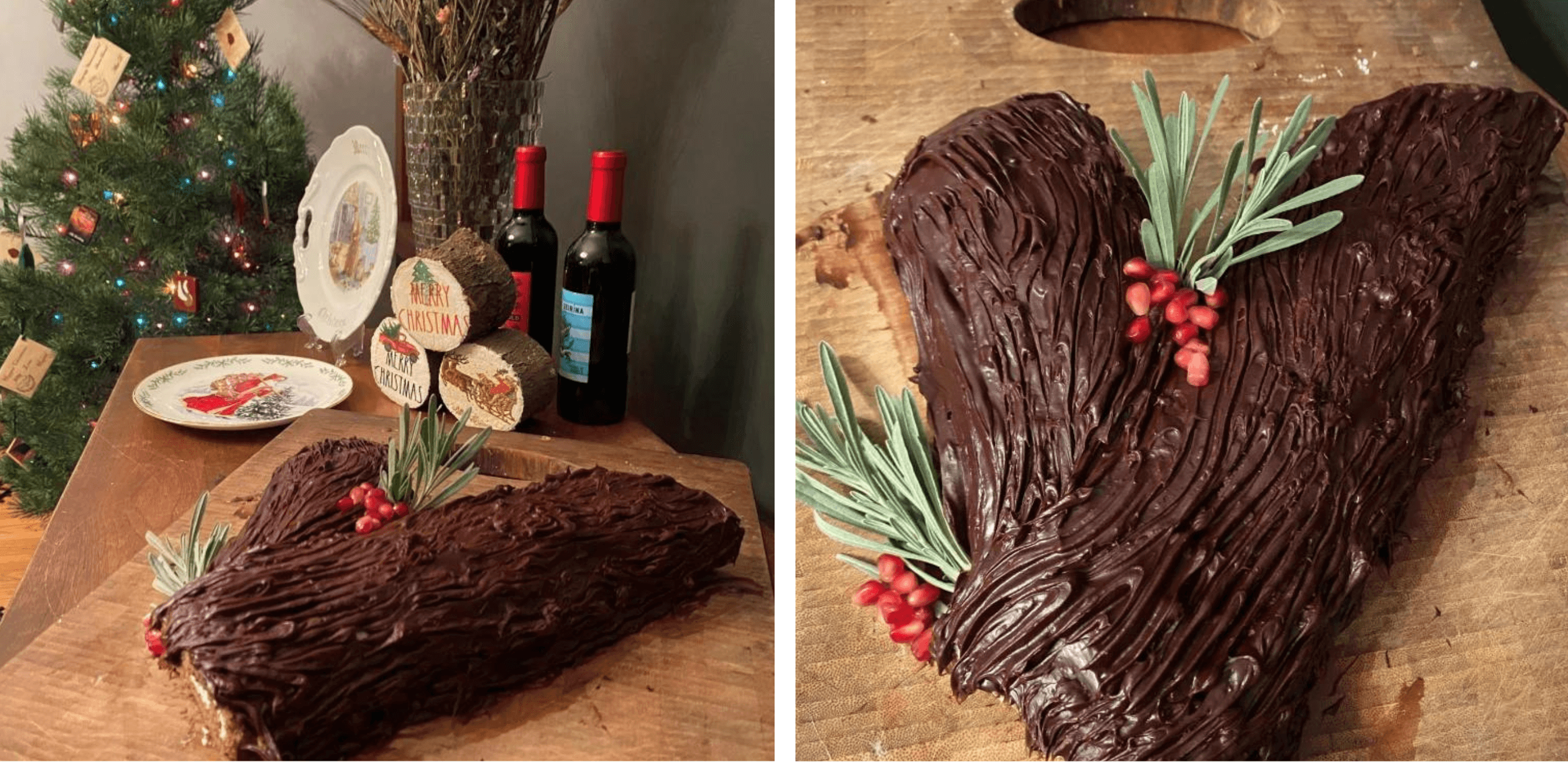 Hanna’s Yule Log cake from last year