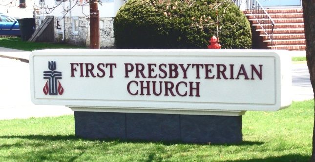 D13004 - Rectangular Entrance Monument Sign for Presbyterian Church