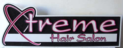 SA28046 - Carved HDU Sign for Hair Salon with Logo