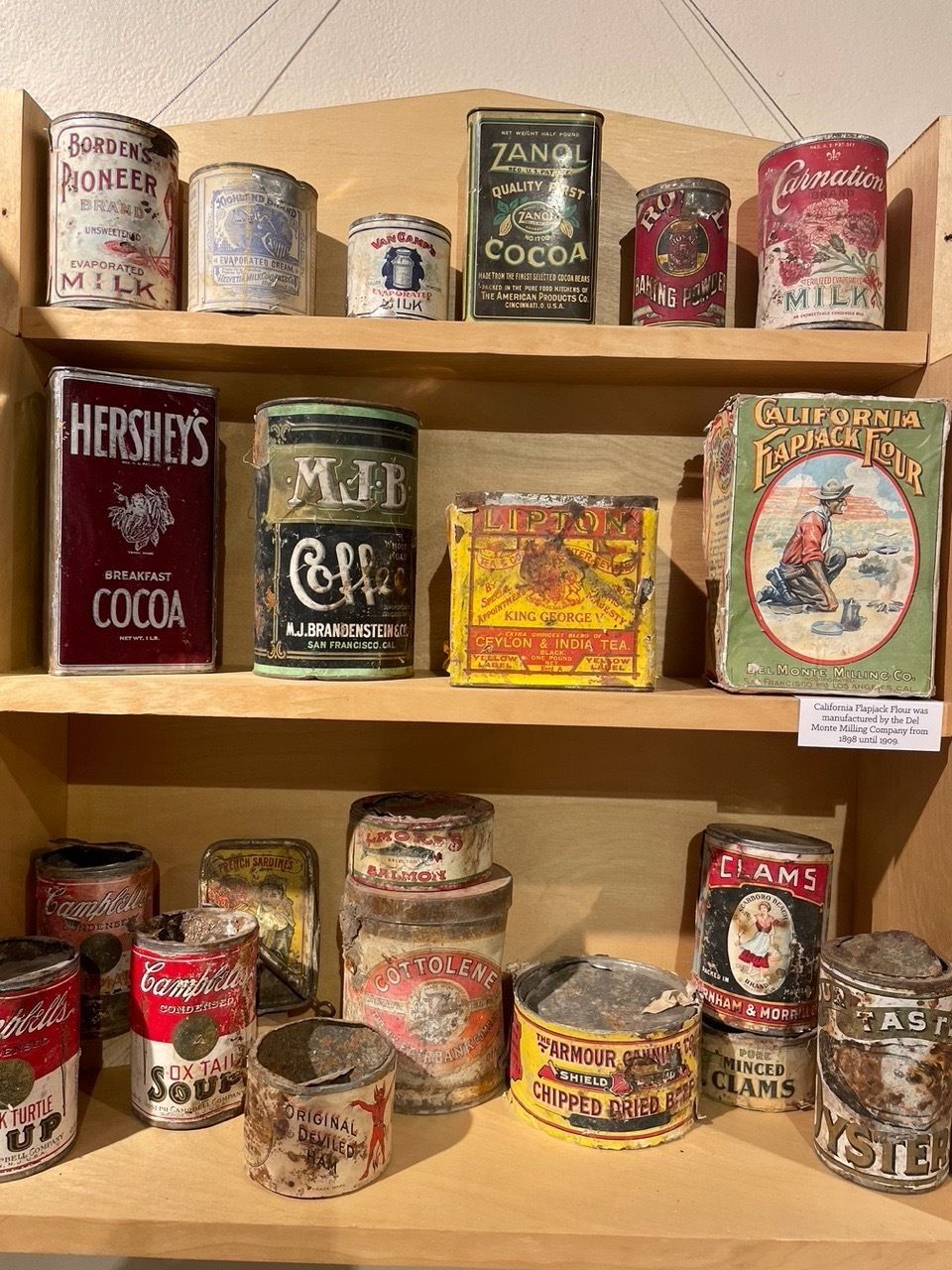 Cans on Shelf from Museum Display