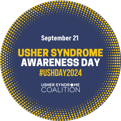 Logo of Usher Syndrome Awareness Day 2024, September 21, #USHDAY2024