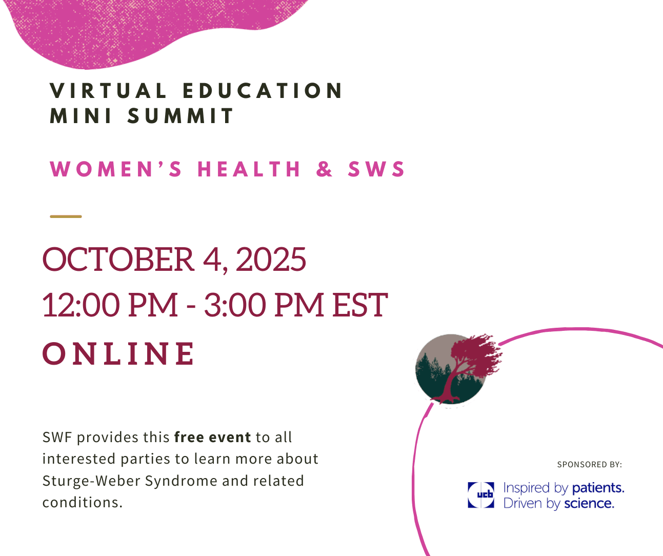 Graphic displaying the event for Women's Health & SWS