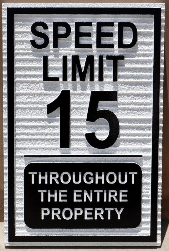 H17259 - Carved HDU "Speed Limit 15" Traffic Sign