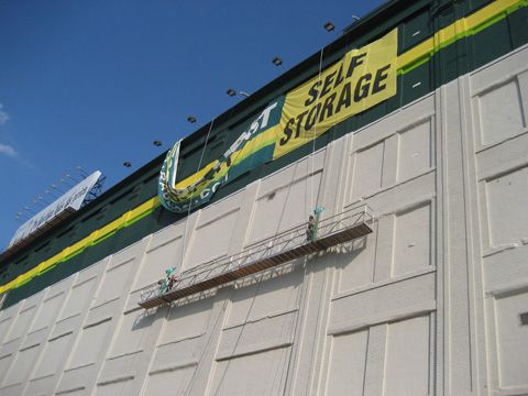 Storage Post Wall Banner Installation
