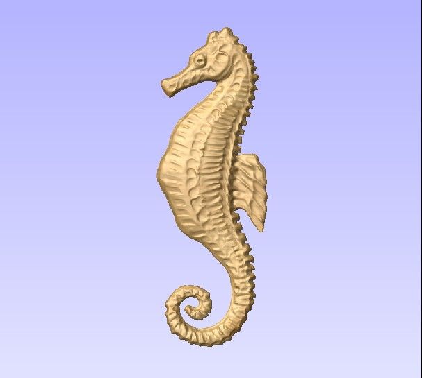 M2998 - Carved Seahorse, painted metallic brass (Gallery 20)