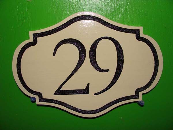 T29199 - Engraved  Ornate High-Density-urethane (HDU)  Room Number Plaque