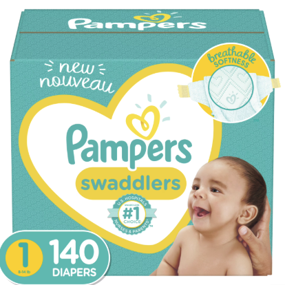 Pampers Swaddlers Size 0-1, 140 Count