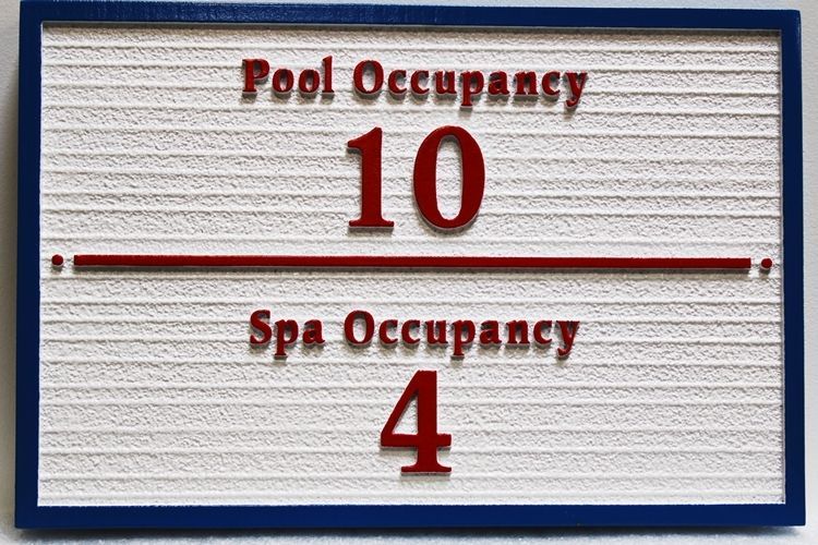 GB16348 - Carved HDU Pool & Spa Maximum Occupancy Sign 