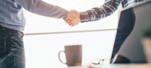 Job interview handshake