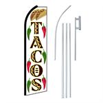 Tacos w & Graphics Swooper/Feather Flag + Pole + Ground Spike