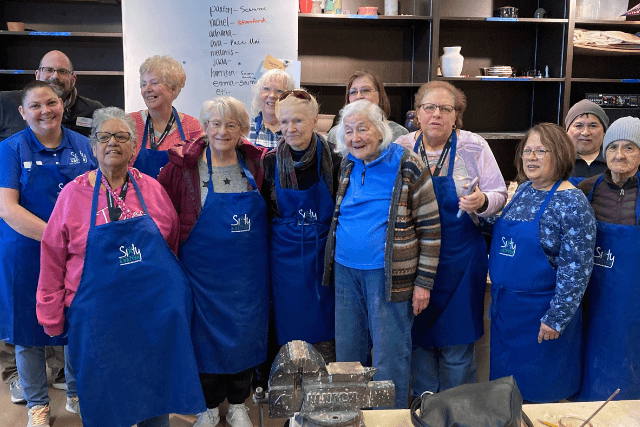 Pottery Class at Country Day with original co-founder of Sixty & Better, Ms. Evelyn Siegel